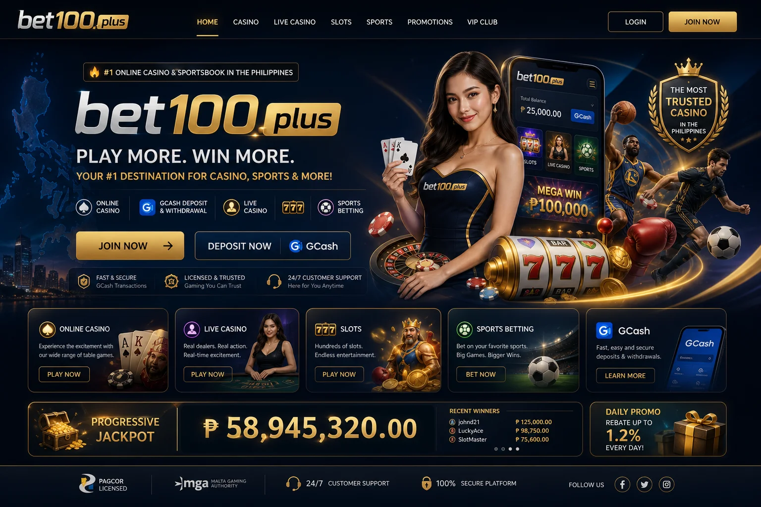 bet100.plus game showcase
